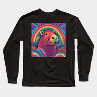 Psychedelic Capybara Long Sleeve T-Shirt